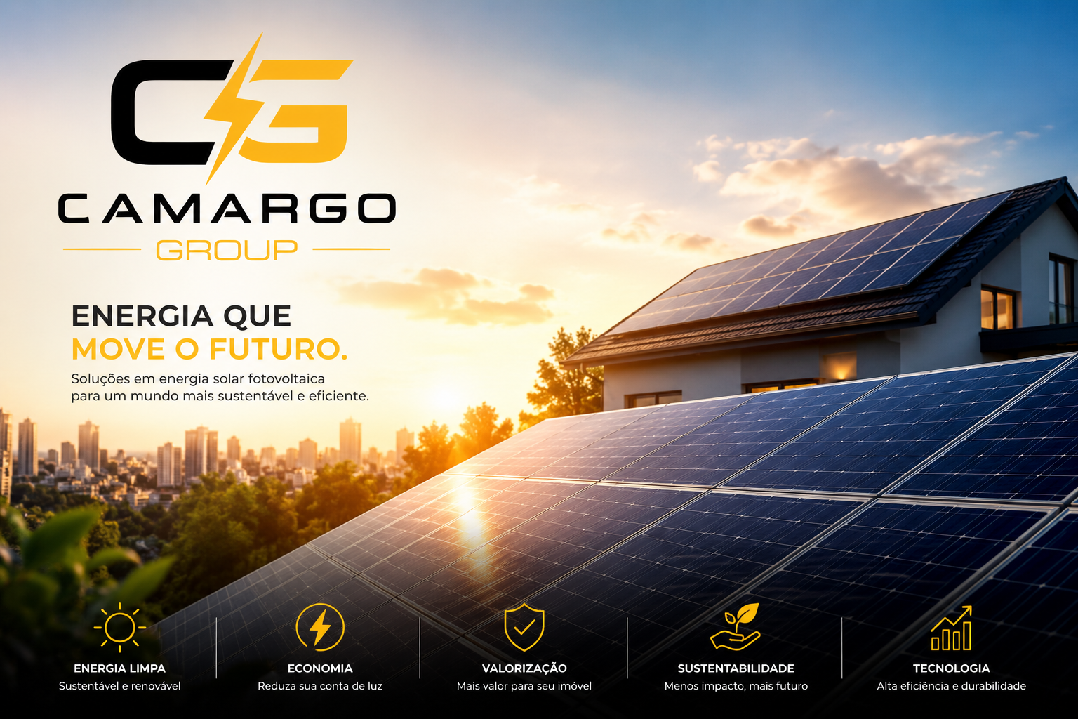 Equipe realizando instalação de painéis solares